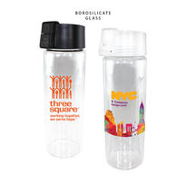 20 oz. Durable Clear Glass Bottle with Flip Top Lid